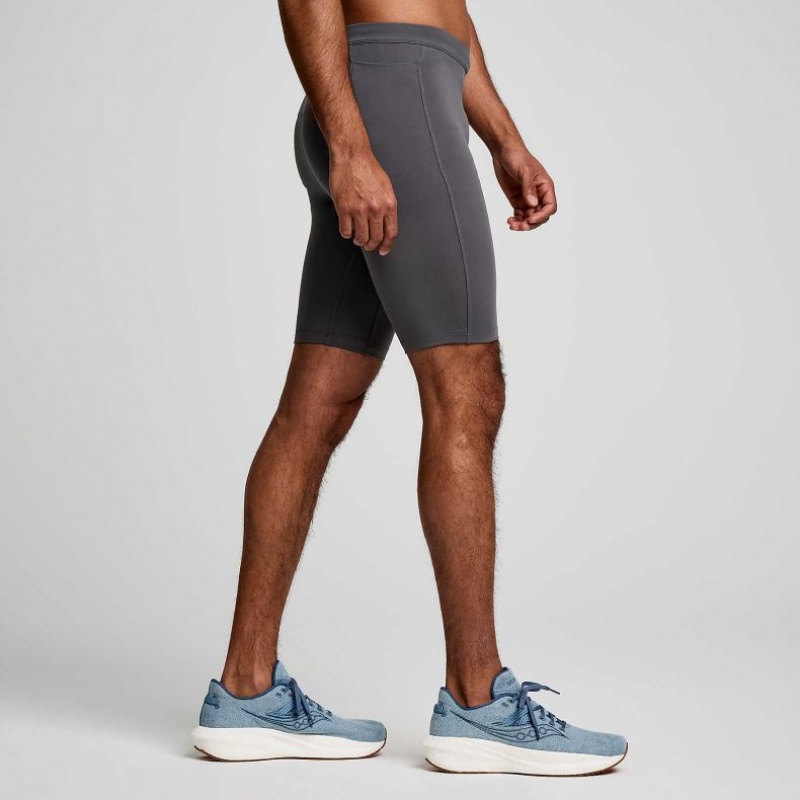 Saucony Fortify Lined Half Men's Tight Grey | IRELAND ZVHA