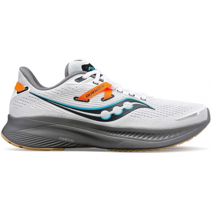 Saucony Guide 16 Men\'s Running Shoes White | IRELAND KHYP