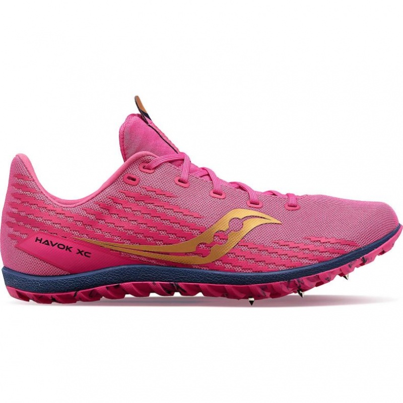 Saucony Havok XC 3 Men\'s Spikes Pink | IRELAND IBKW