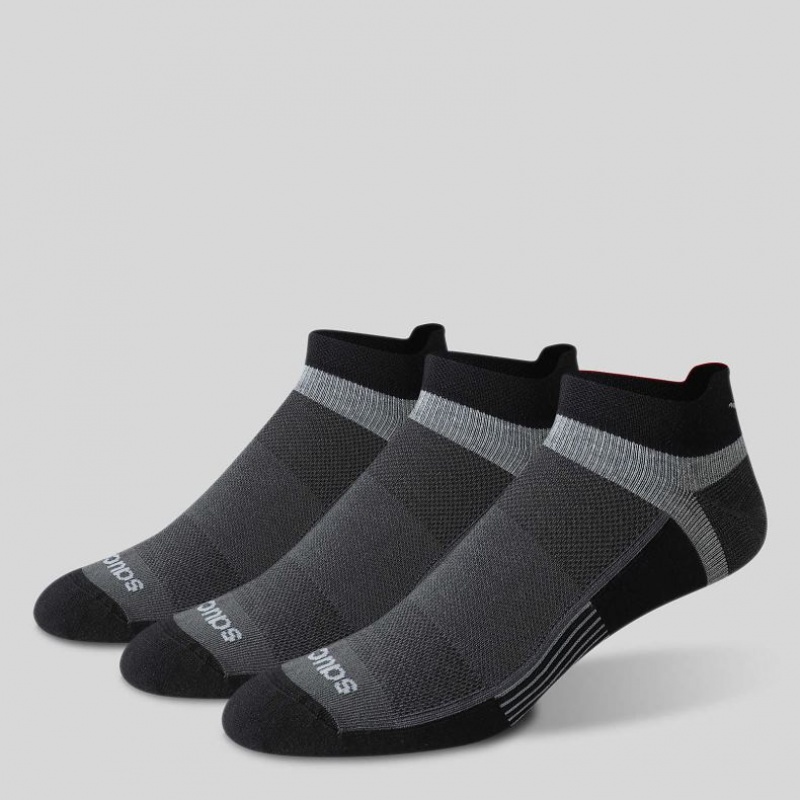 Saucony Inferno Liteweight 3-Pack Men's Socks Black | IRELAND UVRW