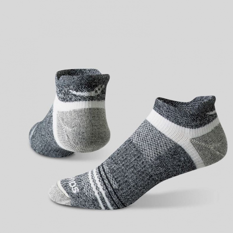 Saucony Inferno Merino Wool Blend No Show 3-Pack Men's Socks Black / Grey | IRELAND RUND