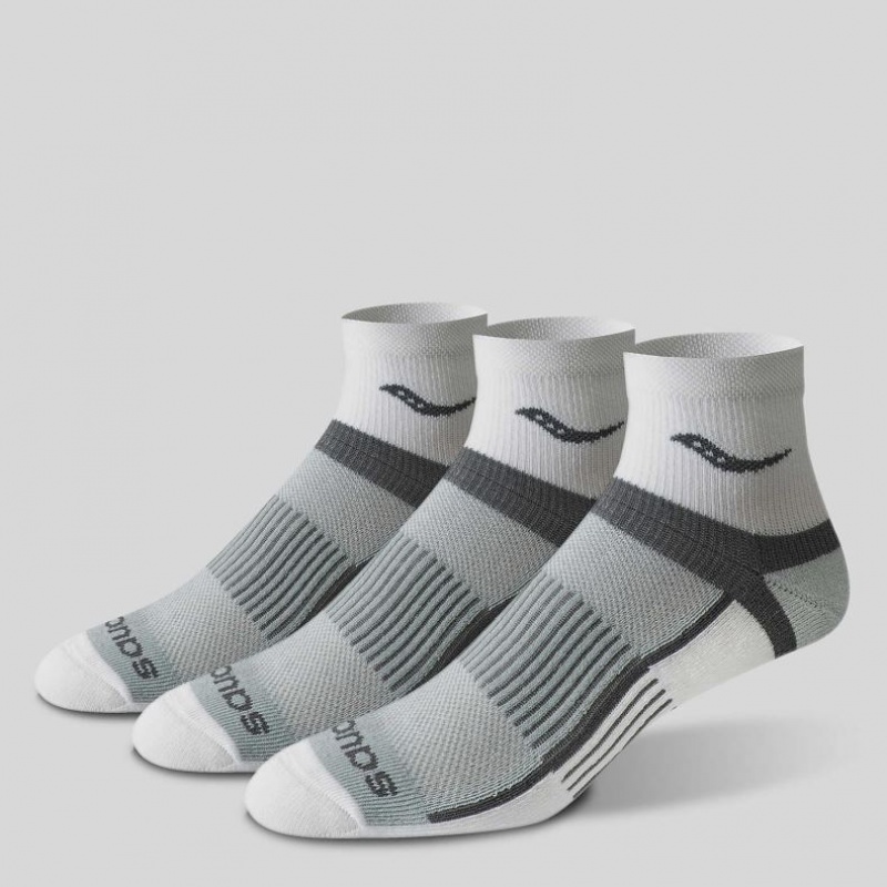 Saucony Inferno Quarter 3-Pack Men's Socks Grey | IRELAND TQIP