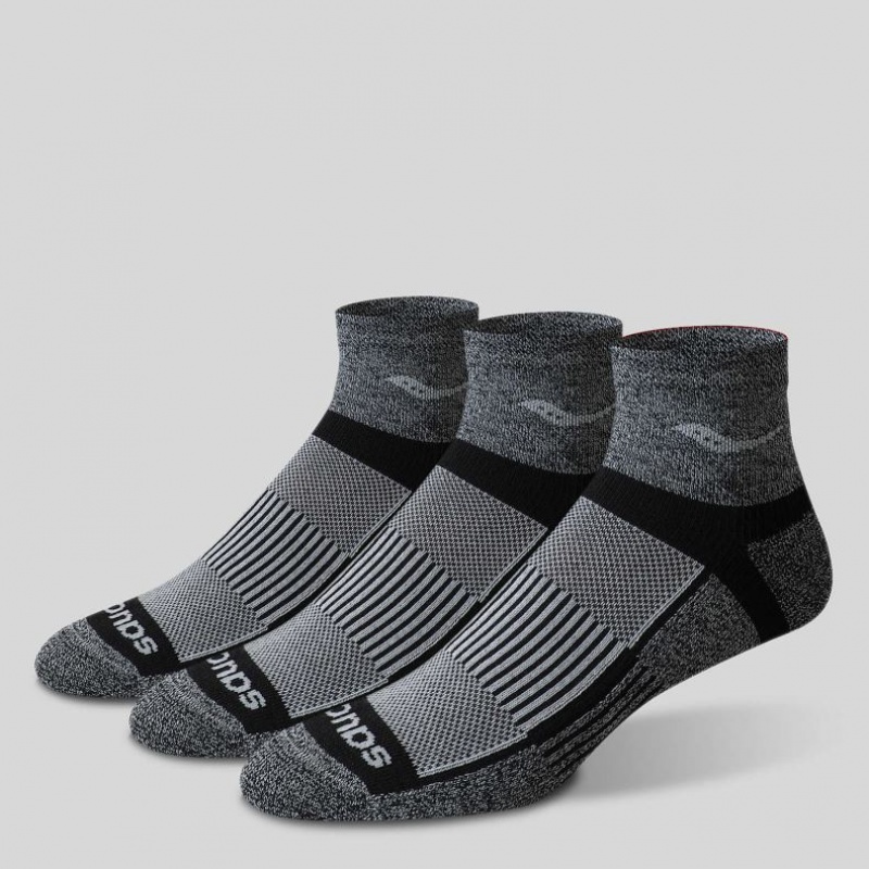 Saucony Inferno Quarter 3-Pack Men's Socks Grey | IRELAND AILD