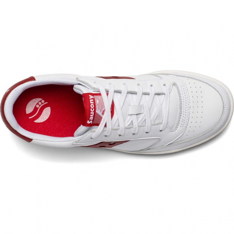 Saucony Jazz Court Men's Sneakers White / Red | IRELAND TXYG