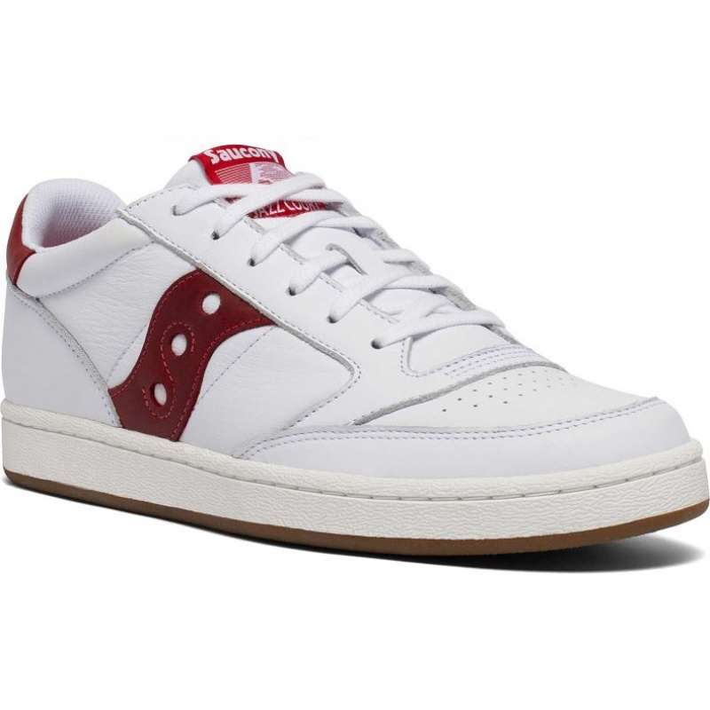 Saucony Jazz Court Men's Sneakers White / Red | IRELAND TXYG