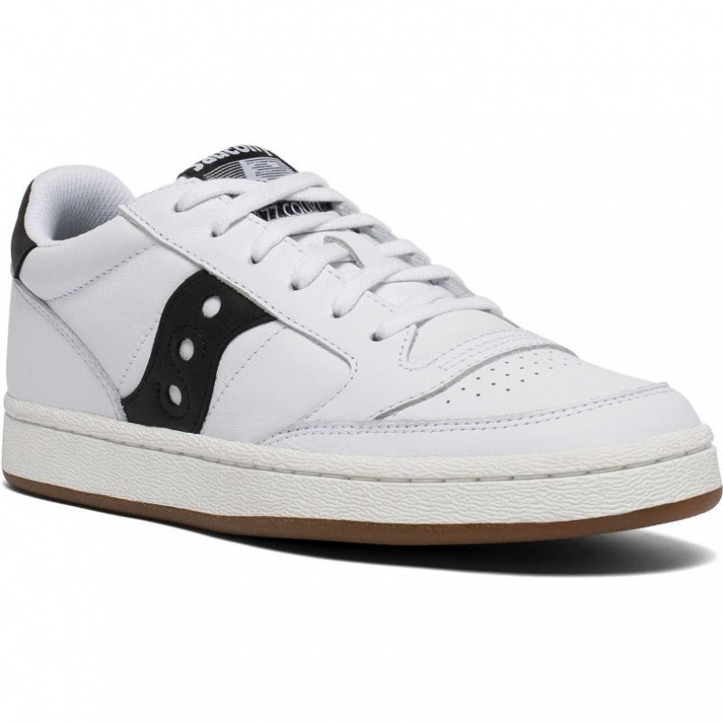 Saucony Jazz Court Men's Sneakers White / Black | IRELAND IYUF