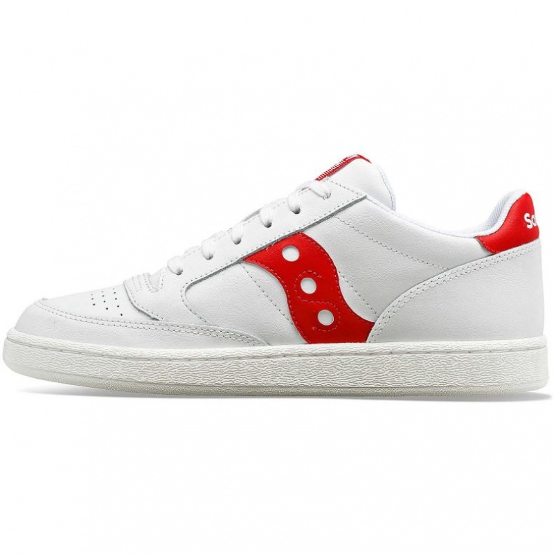 Saucony Jazz Court PU Men's Sneakers White / Red | IRELAND MVWG