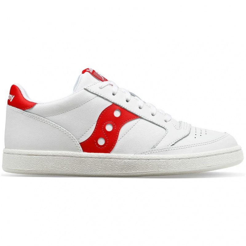 Saucony Jazz Court PU Men\'s Sneakers White / Red | IRELAND MVWG