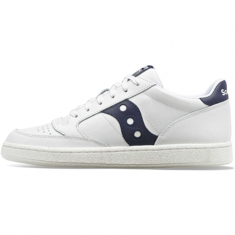 Saucony Jazz Court PU Men's Sneakers White / Navy | IRELAND ZBJL