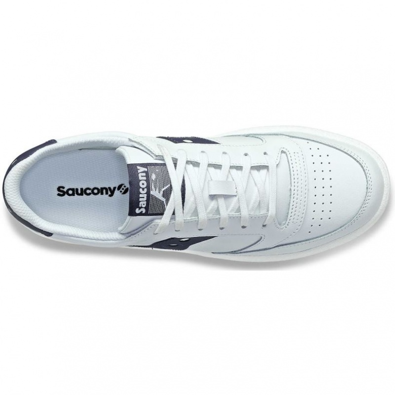 Saucony Jazz Court PU Men's Sneakers White / Navy | IRELAND ZBJL