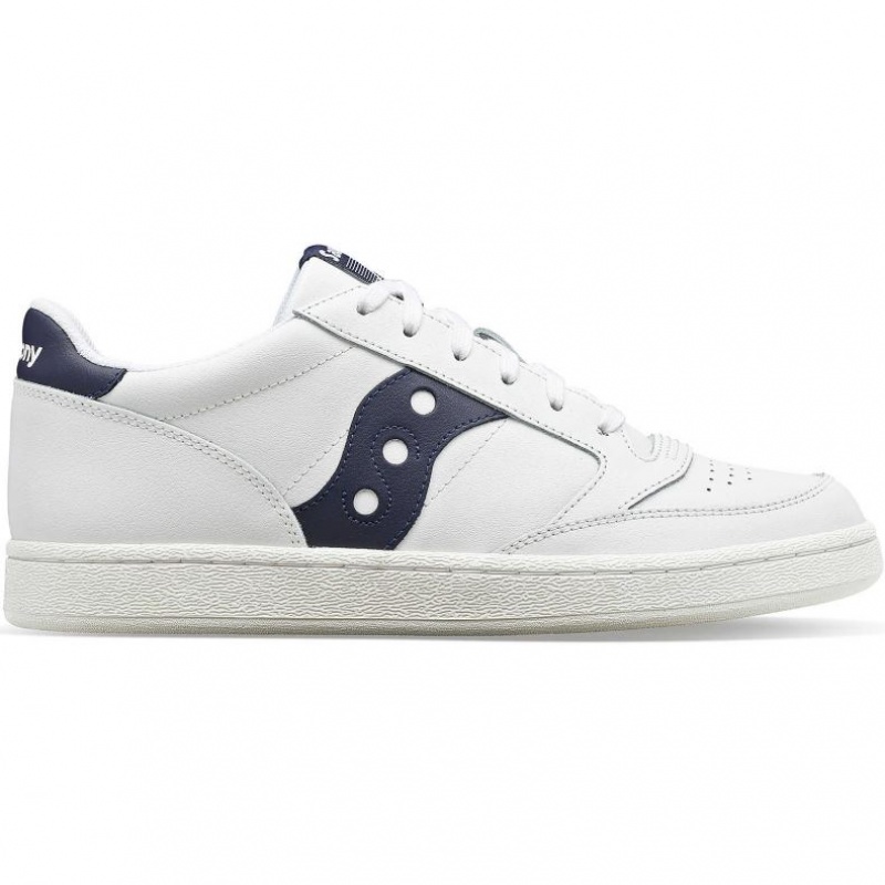 Saucony Jazz Court PU Men\'s Sneakers White / Navy | IRELAND ZBJL