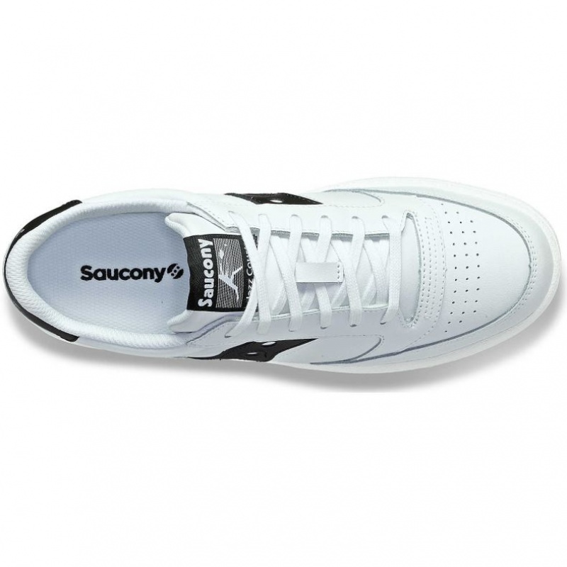 Saucony Jazz Court PU Men's Sneakers White / Black | IRELAND ZWUE