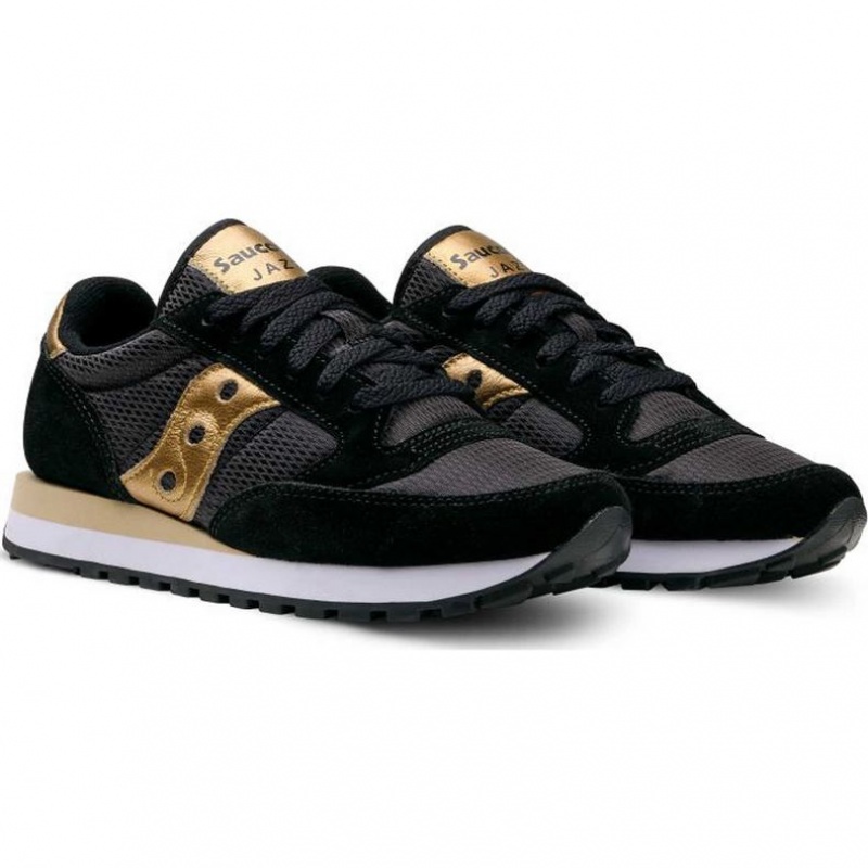 Saucony Jazz Original Women's Sneakers Black / Gold | IRELAND NPVS