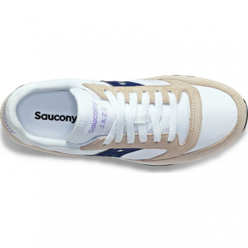 Saucony Jazz Original Women's Sneakers White / Beige / Navy | IRELAND HFTV