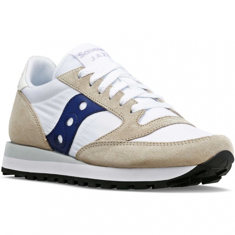 Saucony Jazz Original Women's Sneakers White / Beige / Navy | IRELAND HFTV