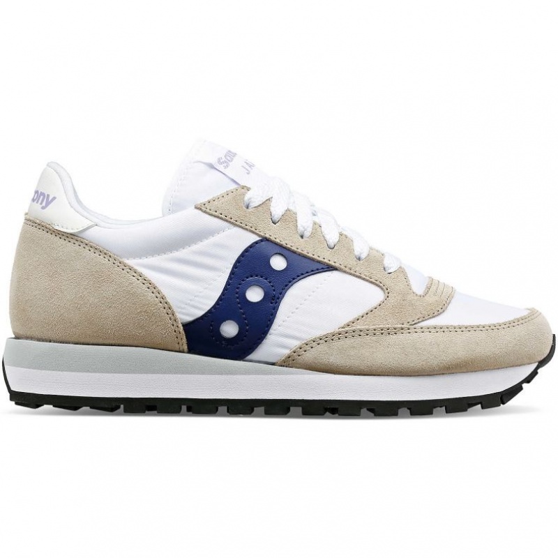 Saucony Jazz Original Women\'s Sneakers White / Beige / Navy | IRELAND HFTV