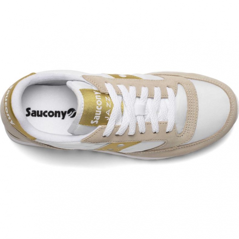 Saucony Jazz Original Women's Sneakers White / Beige / Gold | IRELAND FPWV