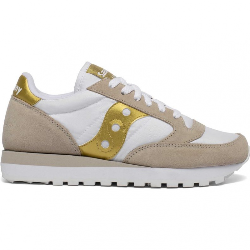 Saucony Jazz Original Women\'s Sneakers White / Beige / Gold | IRELAND FPWV