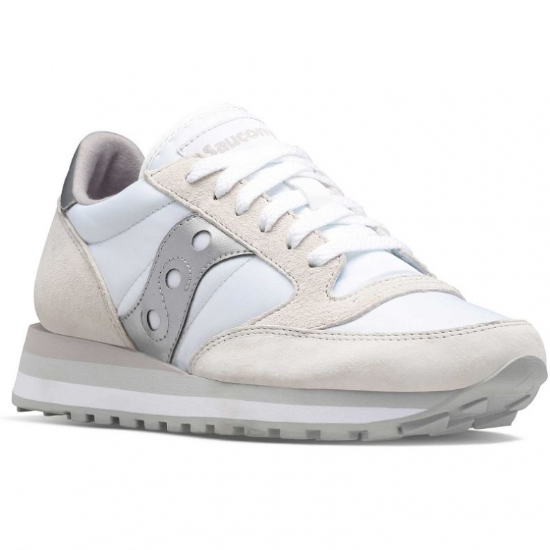 Saucony Jazz Triple Women's Sneakers White / Silver | IRELAND IJSR