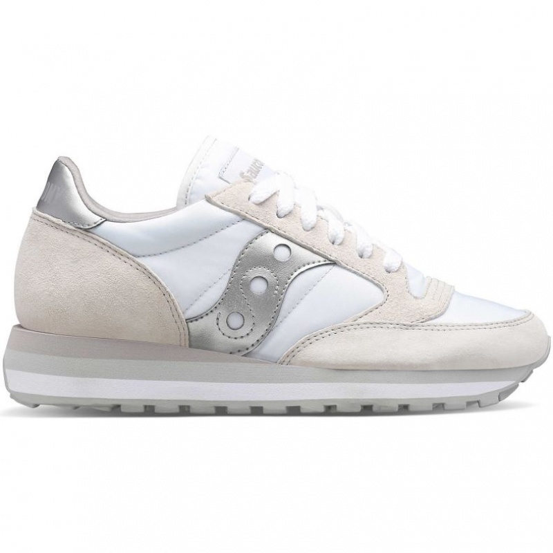 Saucony Jazz Triple Women\'s Sneakers White / Silver | IRELAND IJSR