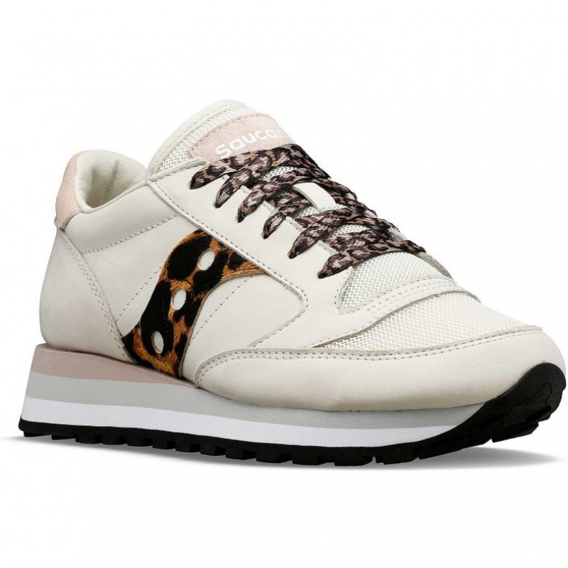 Saucony Jazz Triple Women's Sneakers White / Leopard | IRELAND DBQP