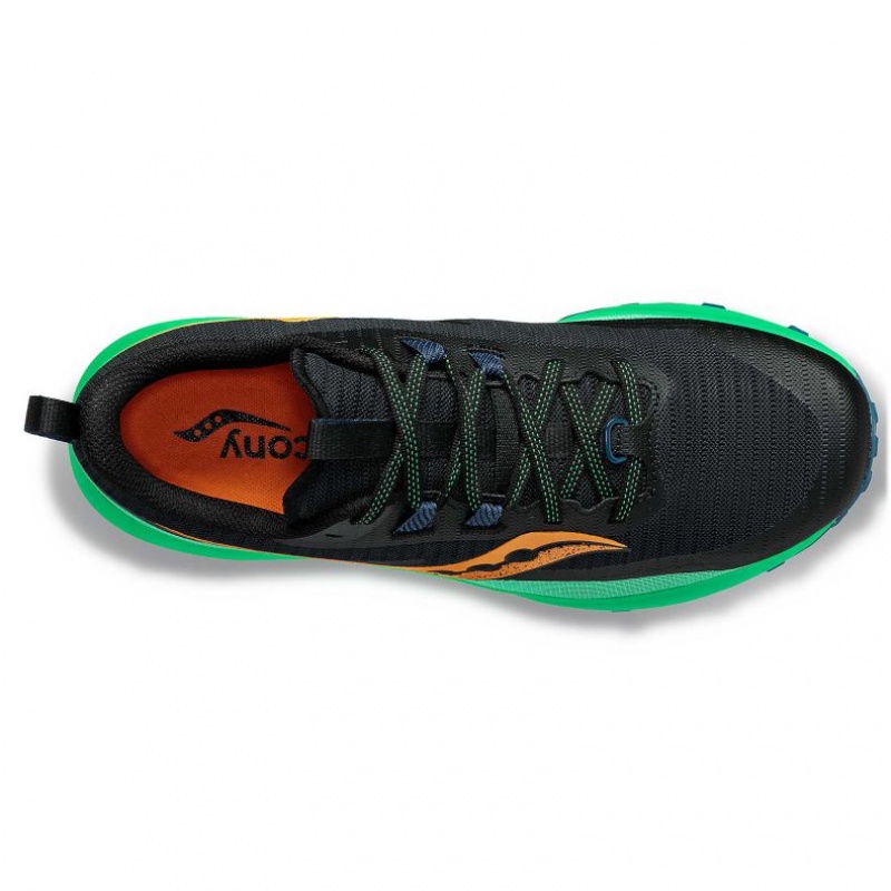 Saucony Peregrine 13 Men's Trail Running Shoes Black / Green | IRELAND LPXC