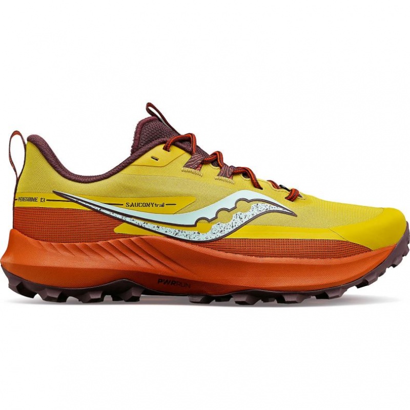 Saucony Peregrine 13 Men\'s Trail Running Shoes Yellow / Orange | IRELAND LFGM