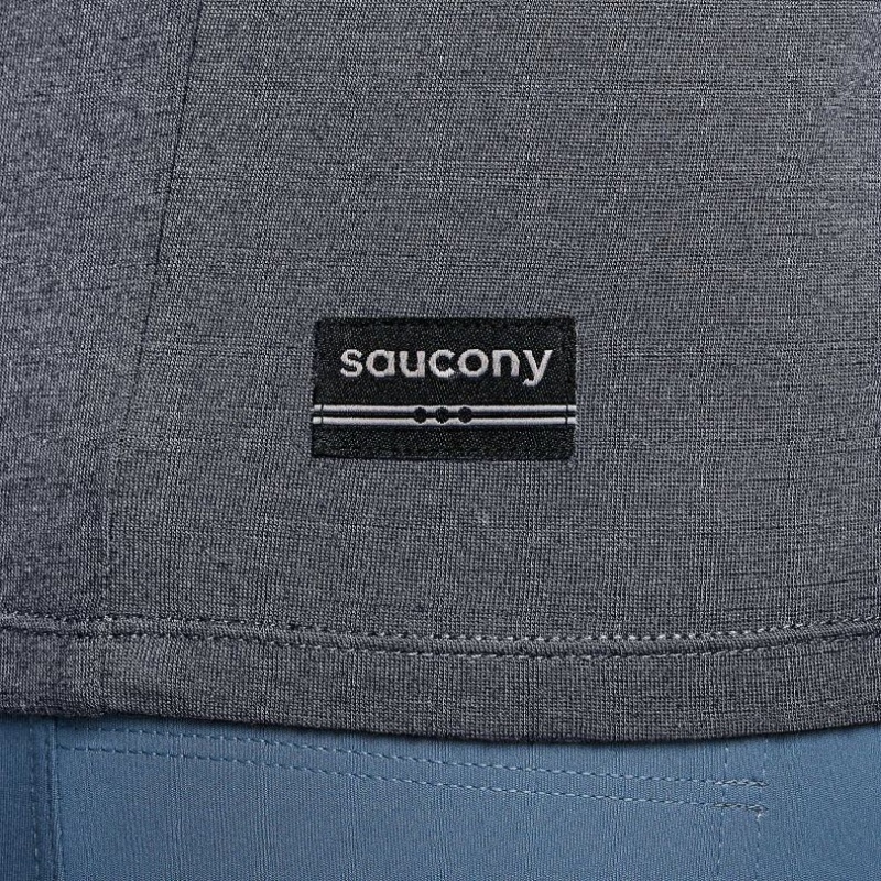 Saucony Peregrine Merino Long Sleeve Men's T-Shirt Grey | IRELAND XMAD