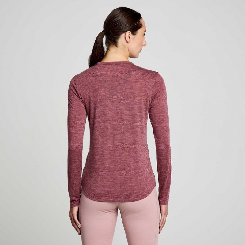 Saucony Peregrine Merino Long Sleeve Women's T-Shirt Red | IRELAND RHEL