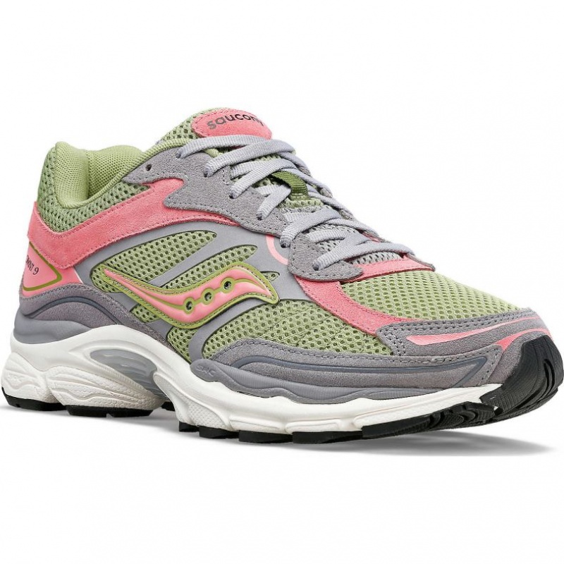 Saucony ProGrid Omni 9 Premium Women's Sneakers Grey / Green / Pink | IRELAND ECUG