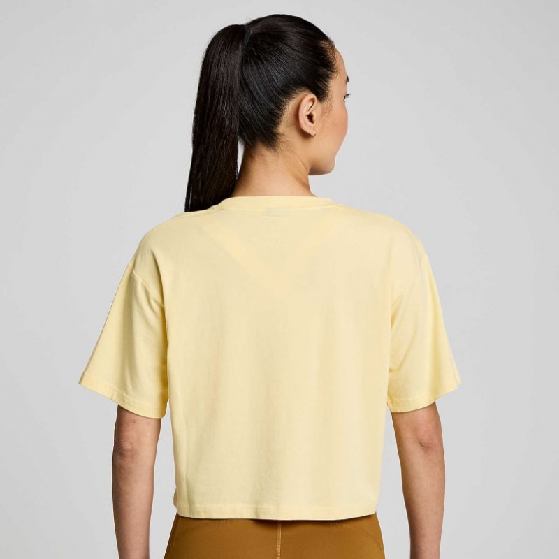 Saucony Recovery Boxy Women's T-Shirt Yellow | IRELAND IOWX