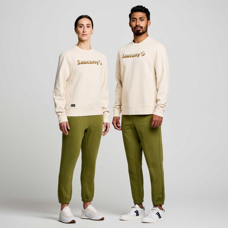 Saucony Recovery Crew Men's Sweatshirt Cream | IRELAND HCMW