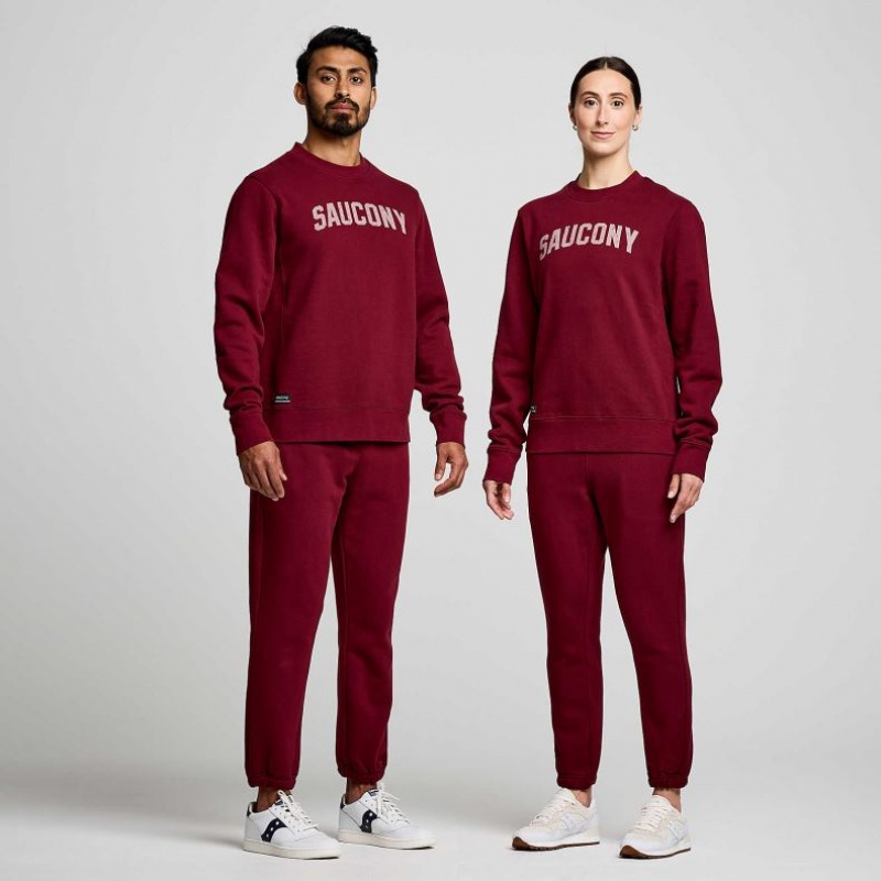 Saucony Recovery Crew Women's Sweatshirt Burgundy | IRELAND ONQZ