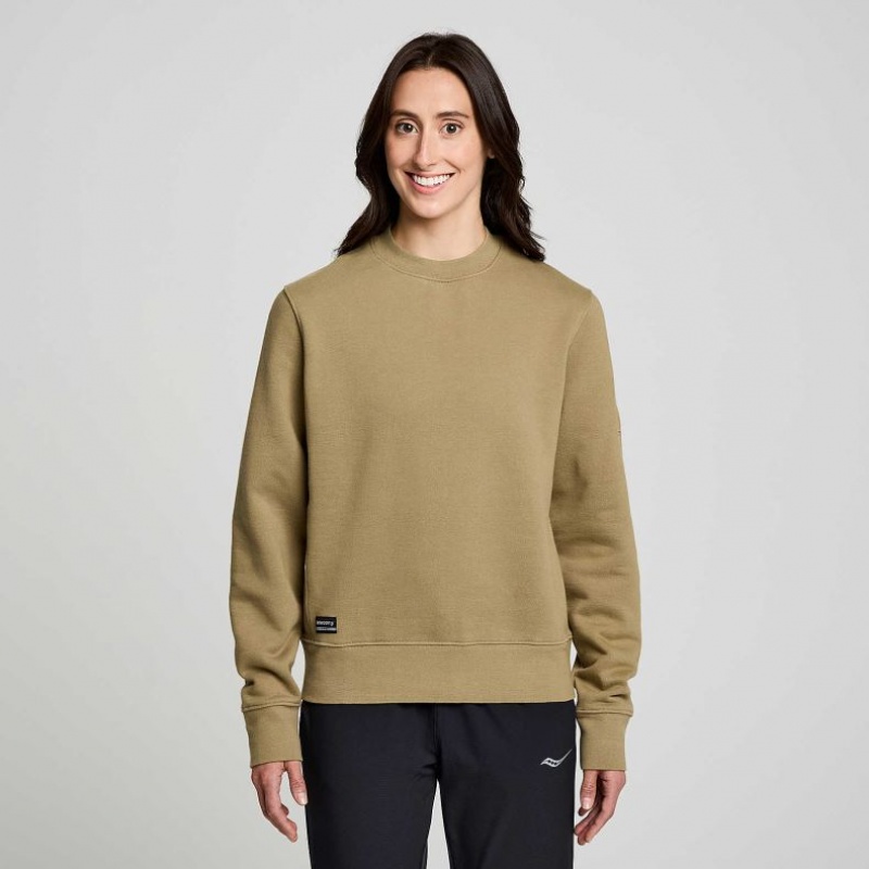 Saucony Recovery Crew Women\'s Sweatshirt Olive | IRELAND PIDX