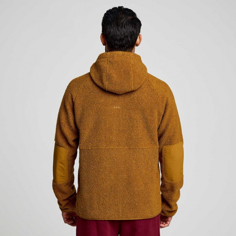 Saucony Recovery Sherpa Pullover Men's Hoodie Brown | IRELAND GKWX