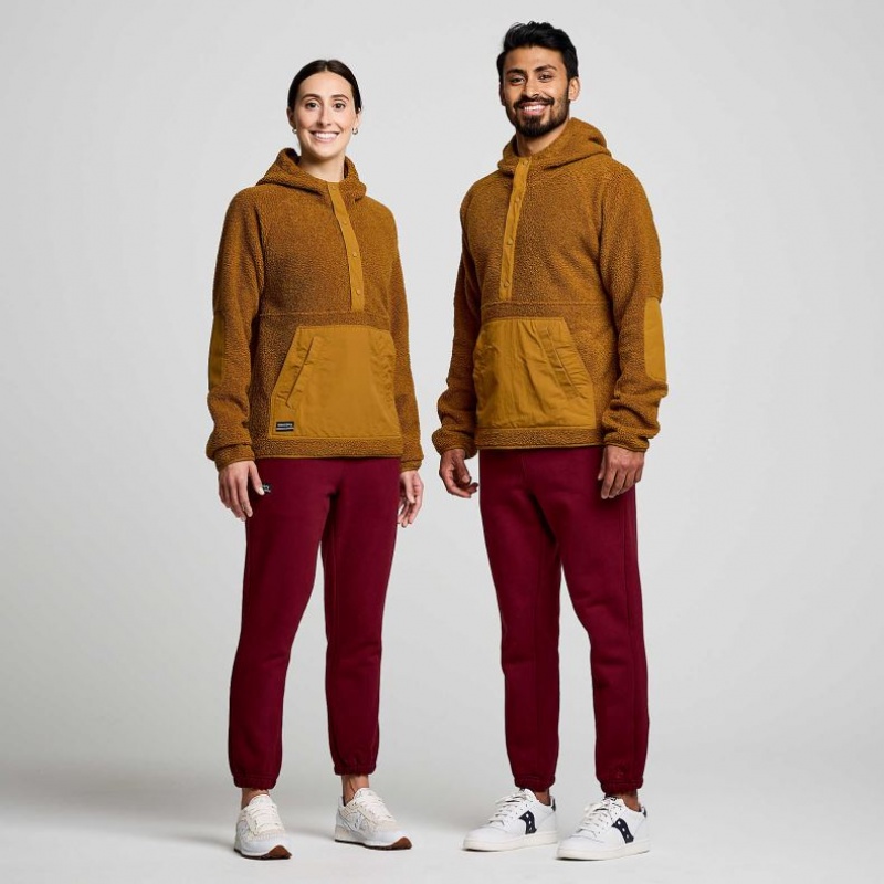 Saucony Recovery Sherpa Pullover Men's Hoodie Brown | IRELAND GKWX