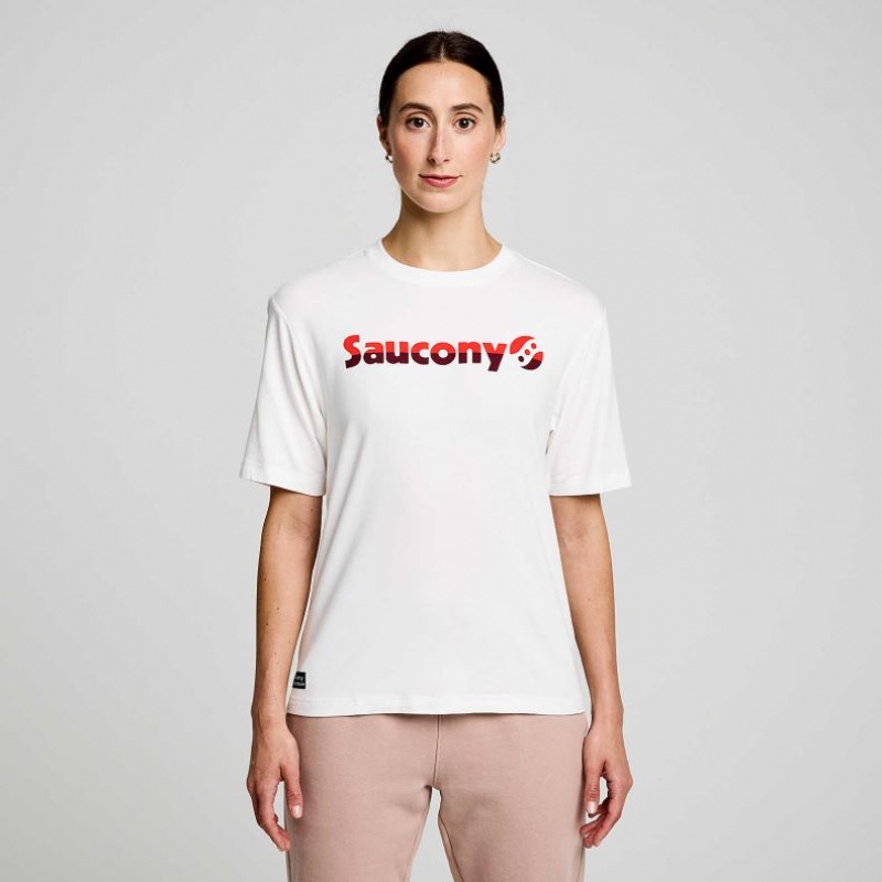 Saucony Recovery Short Sleeve Women\'s T-Shirt White | IRELAND HPVT