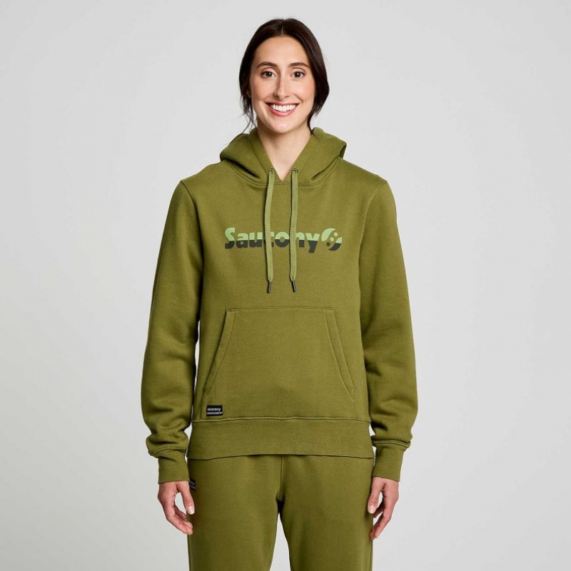 Saucony Recovery Women\'s Hoodie Olive | IRELAND RYJB