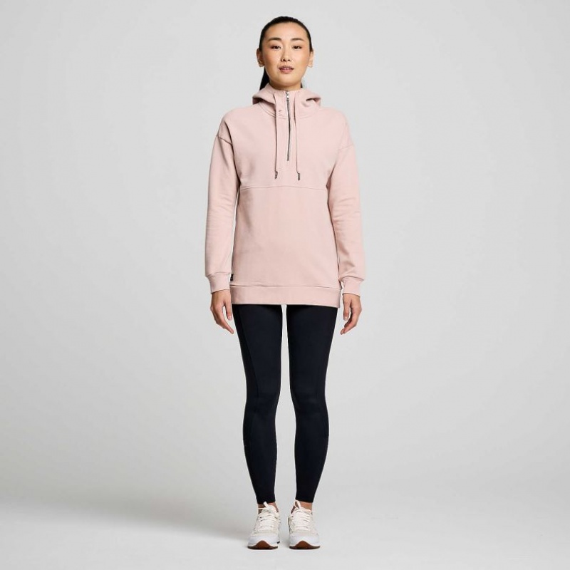 Saucony Recovery Zip Tunic Women's Hoodie Pink | IRELAND ILPU