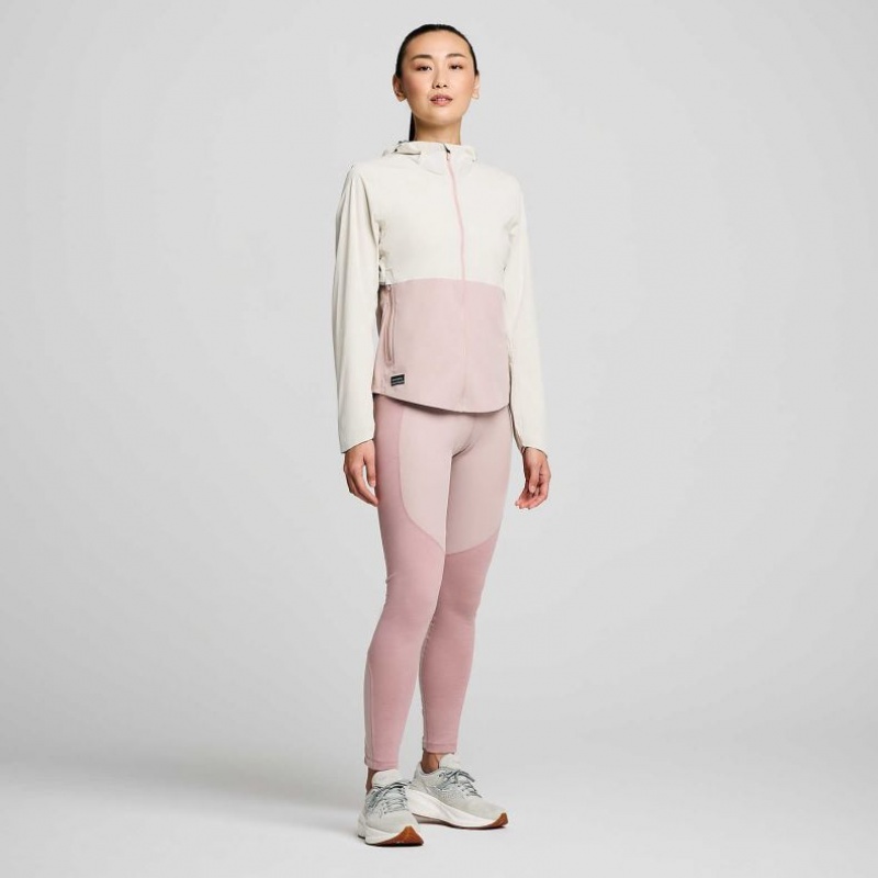 Saucony Runshield Women's Jacket White / Pink | IRELAND DZGE