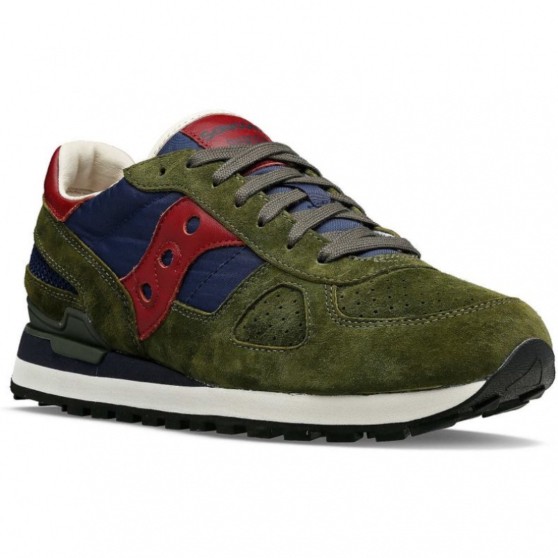 Saucony Shadow Original Premium Women's Sneakers Olive / Navy | IRELAND IPFO