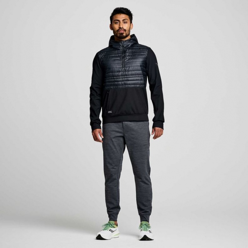 Saucony Solstice Oysterpuff Men's Hoodie Black | IRELAND RPGQ