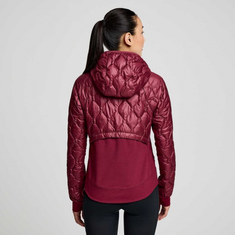 Saucony Solstice Oysterpuff Women's Jacket Burgundy | IRELAND GJOZ