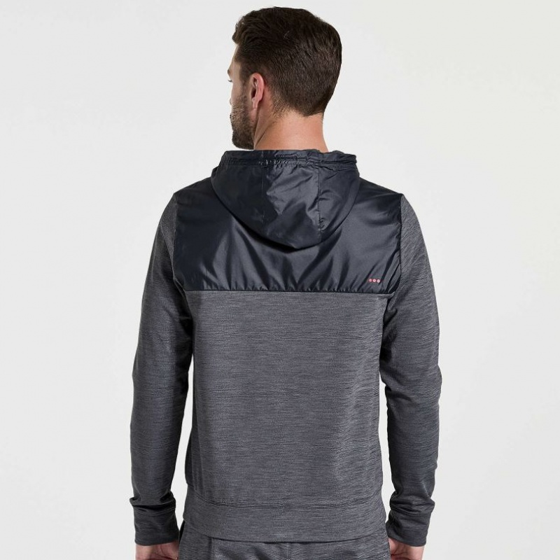 Saucony Solstice Zip Men's Hoodie Black | IRELAND FYNT