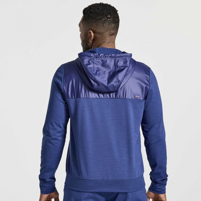 Saucony Solstice Zip Men's Hoodie Navy | IRELAND NROL