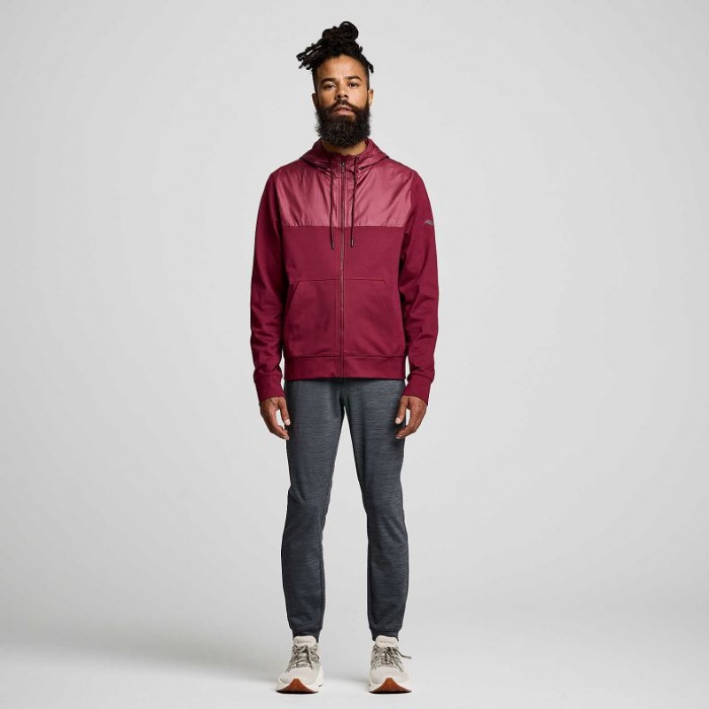 Saucony Solstice Zip Men's Hoodie Red | IRELAND VLHY