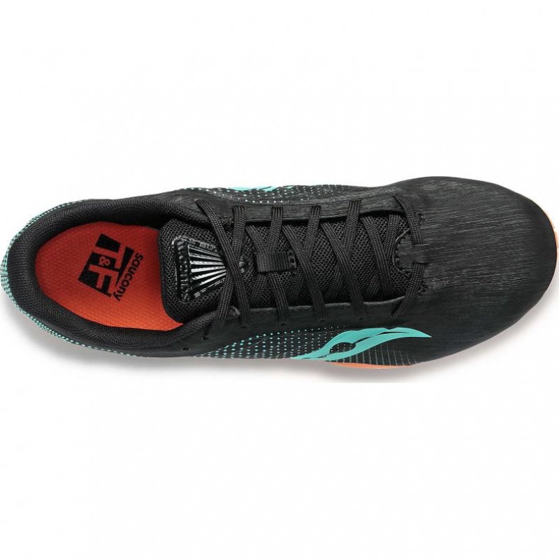 Saucony Spitfire 5 Men's Spikes Black / Turquoise | IRELAND BMLE