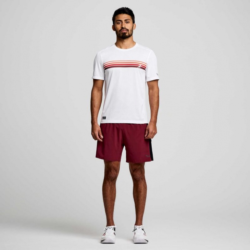 Saucony Stopwatch Graphic Short Sleeve Men's T-Shirt White | IRELAND BGPF