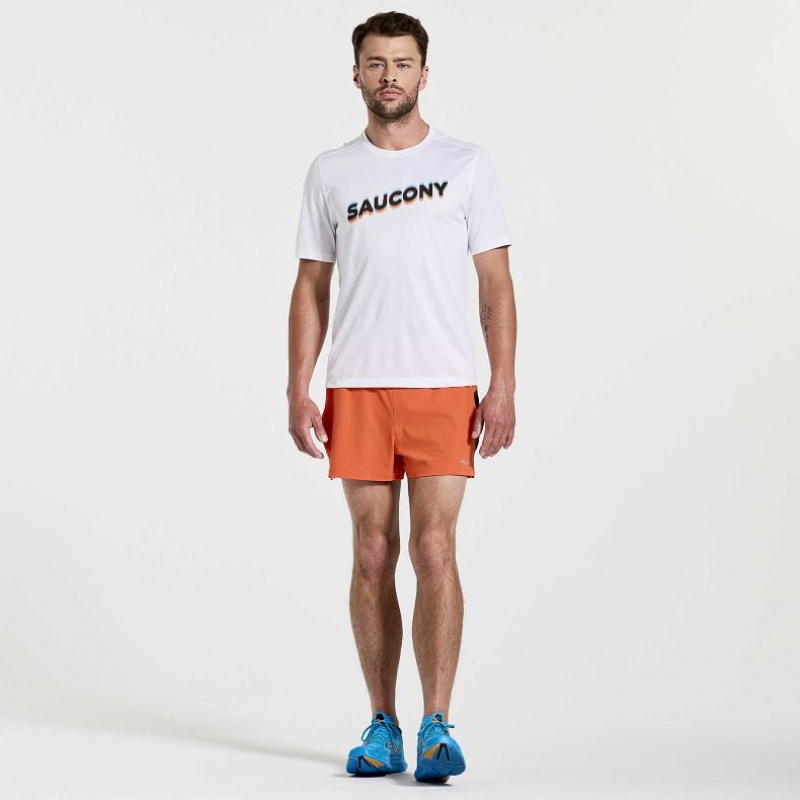 Saucony Stopwatch Graphic Short Sleeve Men's T-Shirt White | IRELAND DCJS