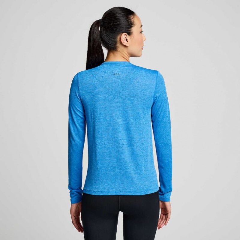 Saucony Stopwatch Long Sleeve Women's T-Shirt Blue | IRELAND LXPY